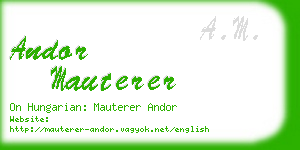 andor mauterer business card